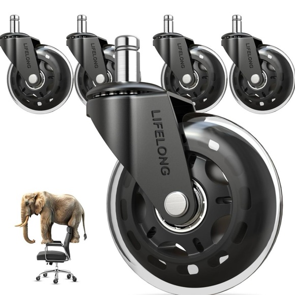 Other - Lifelong Office Chair Wheels Replacement Rubber Chair Casters Hardwood & Carpet